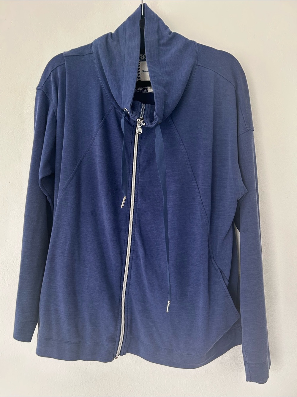 Tommy Bahama Navy Full‑Zip Cowl Neck Hoodie Jacket Size L
